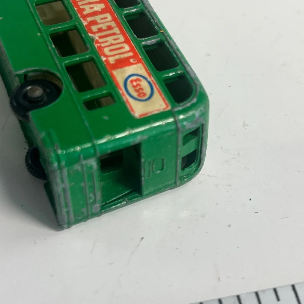 Vintage Matchbox Lesney No 74 Daimler Bus Green Esso Extra Petrol Made England